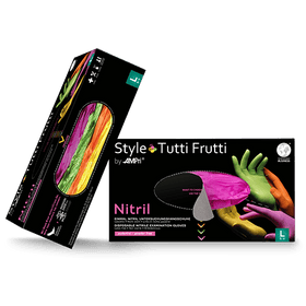 AMPri Style Tutti Frutti Nitrilhandschuhe puderfrei, Farbenmix | Box (96 Stück)