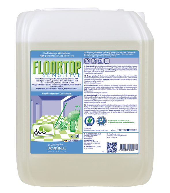Dr. Schnell Floortop Sensitive, Hochleistungs-Bodenreiniger, duftfrei