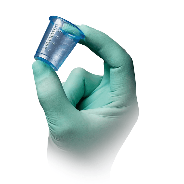 AMPri PP Medizinbecher 30 ml graduiert, verschiedene Farben