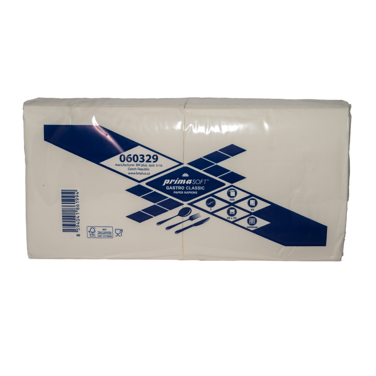 Servietten 1-lagig primaSoft classic, 3000 Servietten im Karton, 33 x 33 cm
