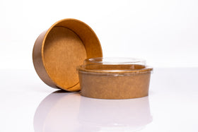 Runde Kraft-Salatschalen mit Deckel
