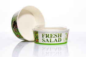 Runde Kraft-Salatschalen mit Deckel