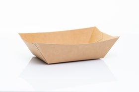 Foodtrays aus braunem Kraftpapier