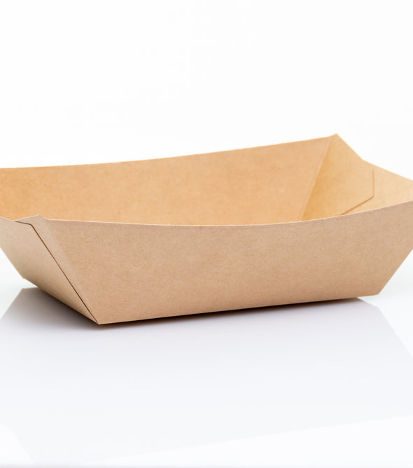 Foodtrays aus braunem Kraftpapier