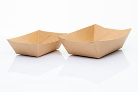 Foodtrays aus braunem Kraftpapier