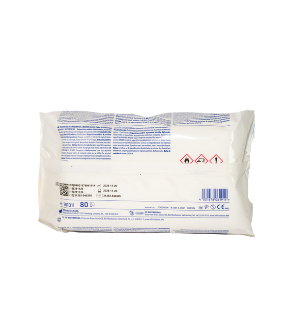 BODE BACILLOL® AF Tissues alkoholische Desinfektionstücher | Packung (80 Tücher)