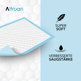 Altruflock® Bettschutzunterlagen 60 x 90cm Supersoft Extrem Saugfähig | Packung (25 Stück)