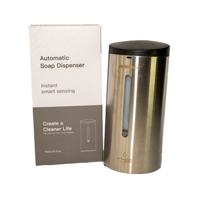 Flüssigseifenspender aus Edelstahl, 700 ml, Edelstahl, mit Sensor, nachfüllbar
