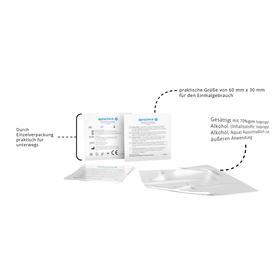Alphacheck Professional Alkoholtupfer 3 x 6 cm | Packung (100 Stück)