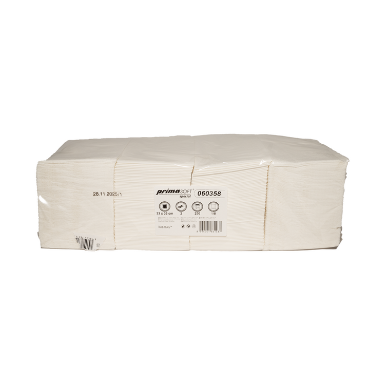 Servietten 2-lagig primaSoft Spezial, 2000  Servietten im Karton 1/8 Falz, 33 x 33 cm