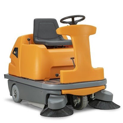 TASKI balimat 6500 RTU, Batteriebetriebene robuste Aufsitz-Kehrsaugmaschine für großen Flächen, inkl. 2 Stück Walzenbürsten, 1 Stück Seitenbesen, 4 Stück Batterien 180 Ah und Ladegerät | Packung (1 Stück)