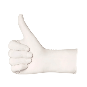 AMPri BASIC-PLUS Latexhandschuhe gepudert, weiß | Box (100 Stück)