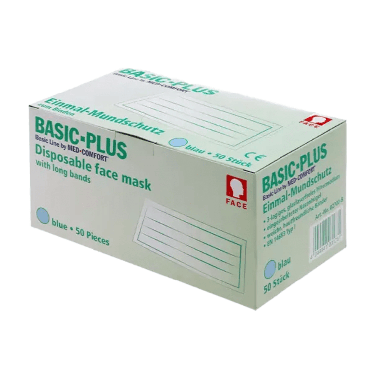 AMPri BASIC-PLUS OP Maske 3-lg. Typ II zum Binden, verschiedene Farben