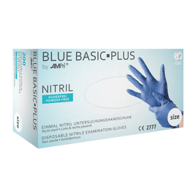 AMPri BASIC-PLUS Nitrilhandschuhe puderfrei, verschiedene Farben | Box (200 Stück)