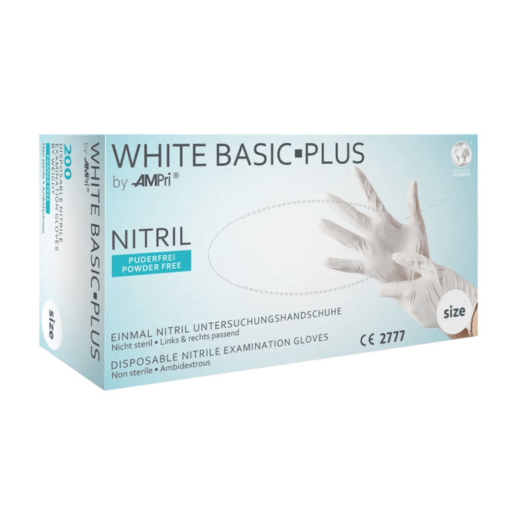 AMPri BASIC-PLUS Nitrilhandschuhe puderfrei, verschiedene Farben | Box (200 Stück)
