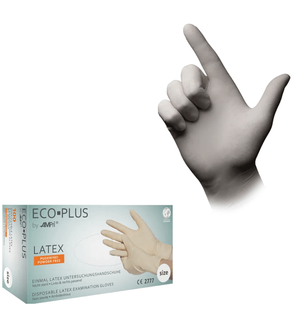AMPri ECO-PLUS Latexhandschuhe puderfrei, weiß