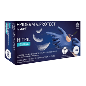 AMPri Epiderm Protect Nitrilhandschuhe by MED-COMFORT puderfrei, metallblau | Box (100 Stück)