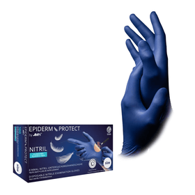 AMPri Epiderm Protect Nitrilhandschuhe by MED-COMFORT puderfrei, metallblau | Box (100 Stück)