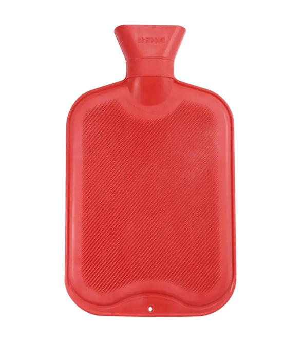 AMPri Gummi Wärmflasche mit Schraubverschluss 2 Liter, Blau und Rot | Packung (1 Stück)