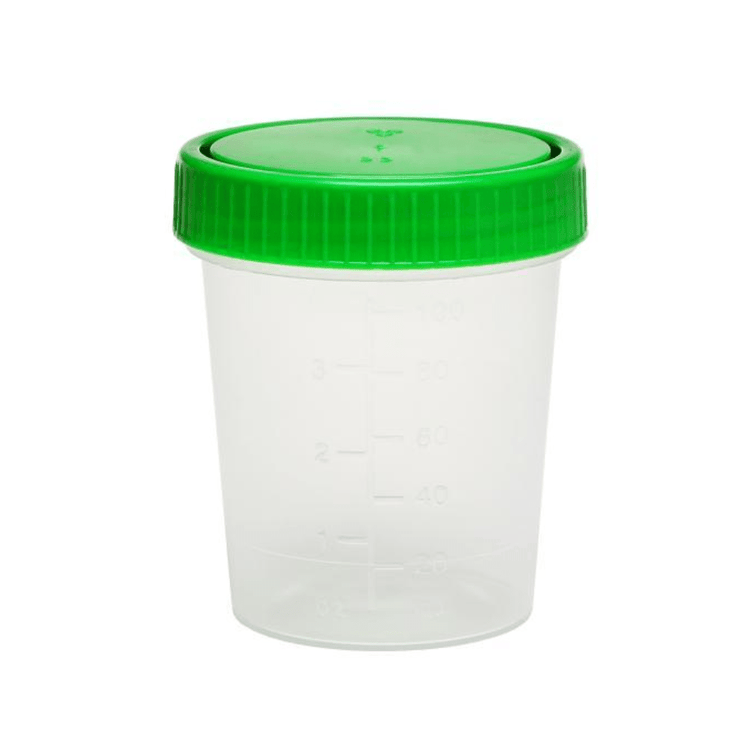 AMPri Urinprobebecher mit Schraubdeckel 100 ml, grün | Packung (400 Stück)