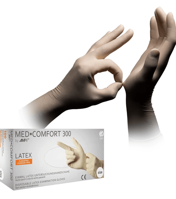 AMPri MED-COMFORT 300 Latexhandschuhe puderfrei, weiß
