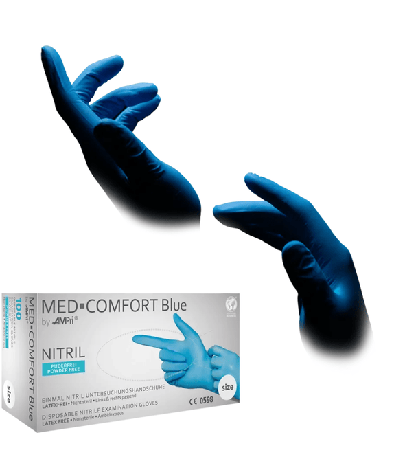 AMPri MED-COMFORT BLUE Nitrilhandschuhe puderfrei, Blau