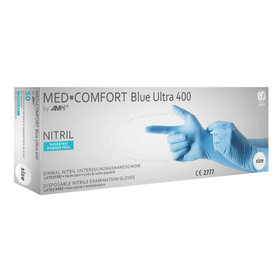 AMPri MED-COMFORT BLUE ULTRA 400 Nitrilhandschuhe extra lang, Blau