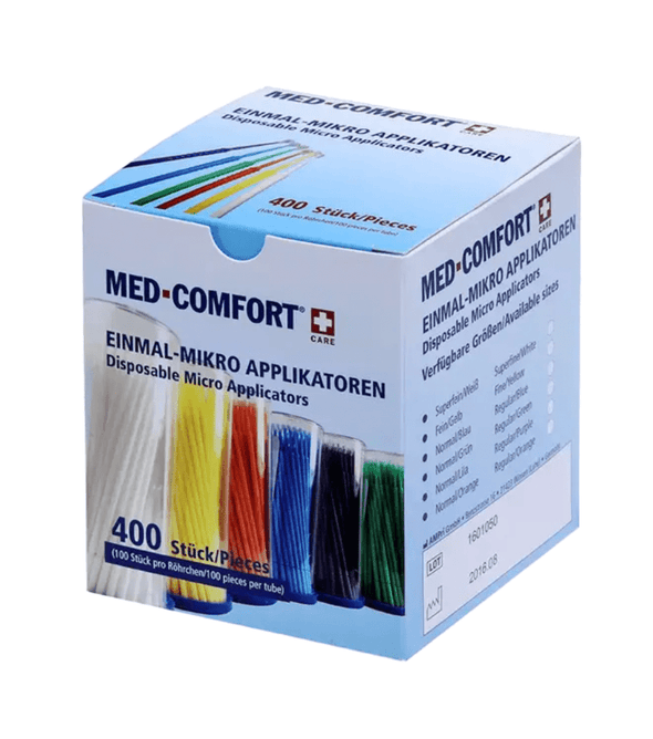 AMPri MED-COMFORT Einmal Mikroapplikatoren Dentalbedarf, verschiedene Farben | Box (400 Stück)