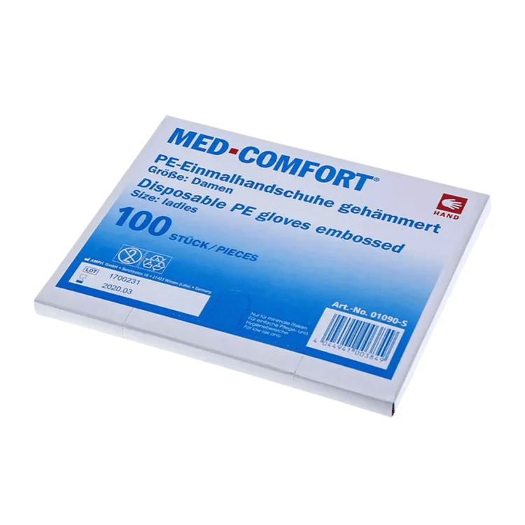 AMPri MED-COMFORT PE-Handschuhe gehämmert, transparent | Box (100 Stück)