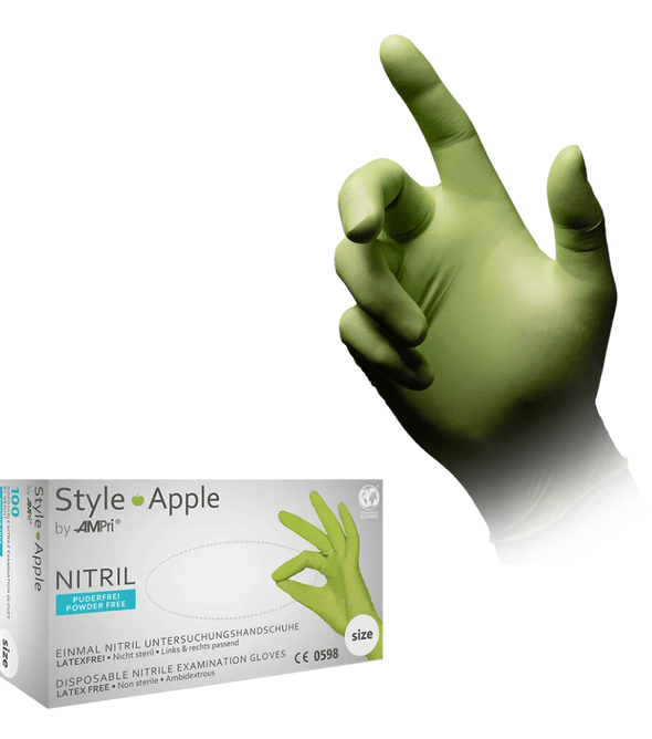 AMPri STYLE APPLE Nitrilhandschuhe puderfrei by MED-COMFORT, Apfelgrün