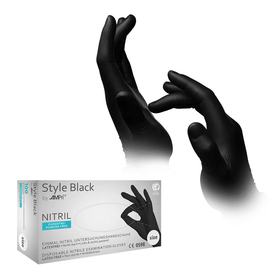 AMPri STYLE BLACK Nitrilhandschuhe puderfrei by MED-COMFORT, Schwarz
