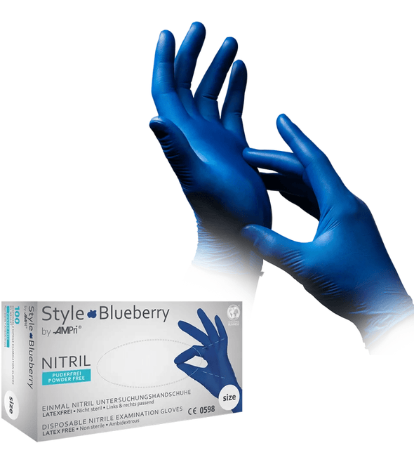 AMPri STYLE BLUEBERRY Nitrilhandschuhe puderfrei by MED-COMFORT, Dunkelblau
