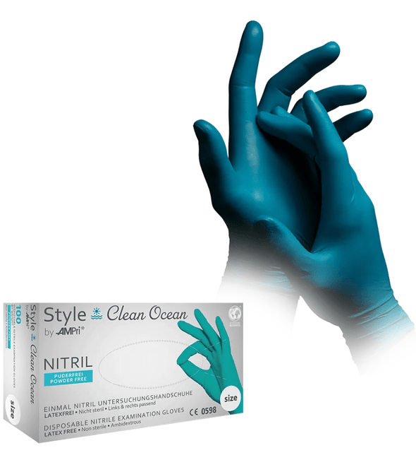 AMPri STYLE CLEAN OCEAN Nitrilhandschuhe puderfrei by MED-COMFORT, Türkis