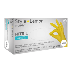 AMPri STYLE LEMON Nitrilhandschuhe puderfrei by MED-COMFORT, Gelb