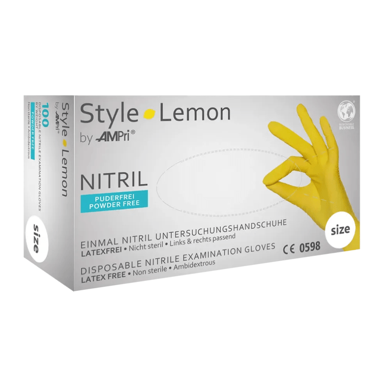 AMPri STYLE LEMON Nitrilhandschuhe puderfrei by MED-COMFORT, Gelb