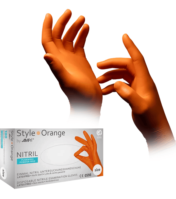 AMPri STYLE ORANGE Nitrilhandschuhe puderfrei by MED-COMFORT, Orange