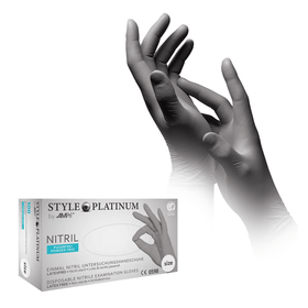 AMPri STYLE PLATINUM Nitrilhandschuhe puderfrei by MED-COMFORT, Silbergrau