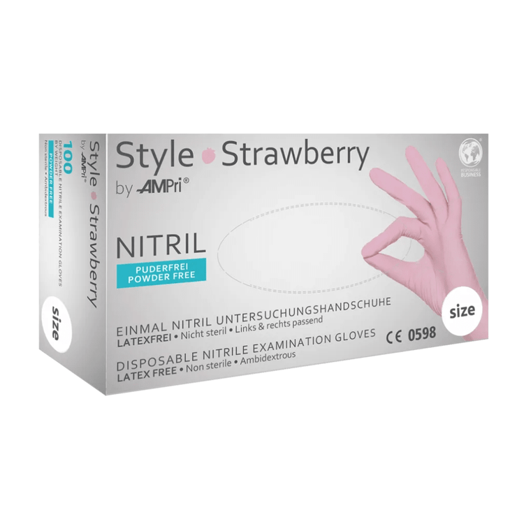 AMPri STYLE STRAWBERRY Nitrilhandschuhe puderfrei by MED-COMFORT, Rosa