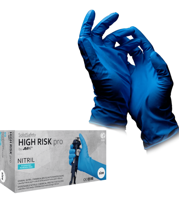 AMPri SolidSafety High Risk Pro Nitril Chemikalienschutzhandschuhe Typ A