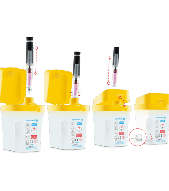 Alphacheck professional Entsorgungsbox für Pen-Nadeln | Packung (1 Stück)