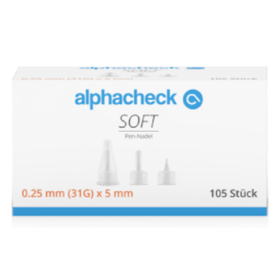 Alphacheck soft Pen-Nadeln, verschiedene Größen, 105 Stück/Packung