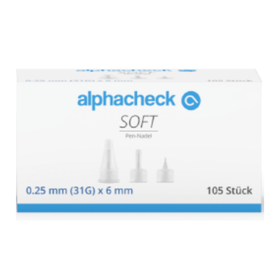 Alphacheck soft Pen-Nadeln, verschiedene Größen, 105 Stück/Packung