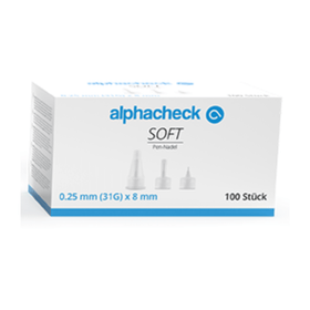 Alphacheck soft Pen-Nadeln, verschiedene Größen, 100 Stück/Packung