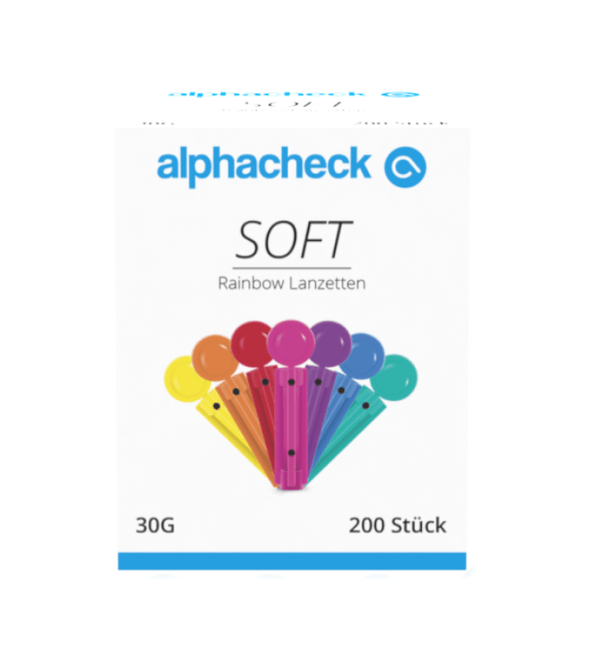 Alphacheck soft Rainbow Lanzetten, verschiedene Größen