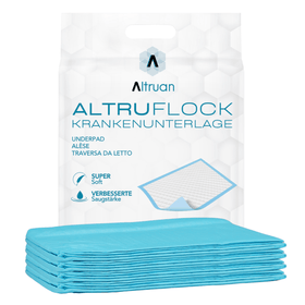 Altruflock® Bettschutzunterlagen 60 x 90cm Supersoft Extrem Saugfähig | Packung (25 Stück)