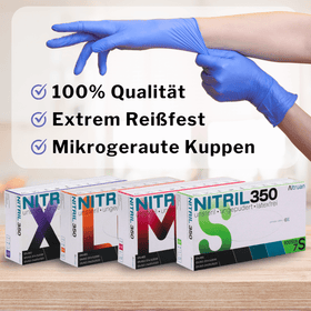 Altruan NITRIL350 Nitril Handschuhe, Einmalhandschuhe, blau - 100 Stück