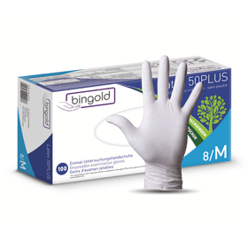 Bingold Latex 50PLUS Latexhandschuhe, weiß