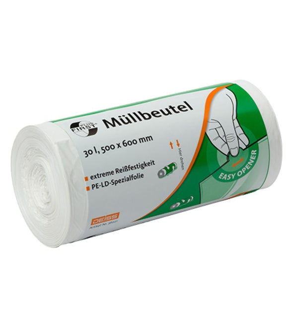 DEISS First Plus® Müllbeutel 30 Liter, Premium-LDPE, 36021