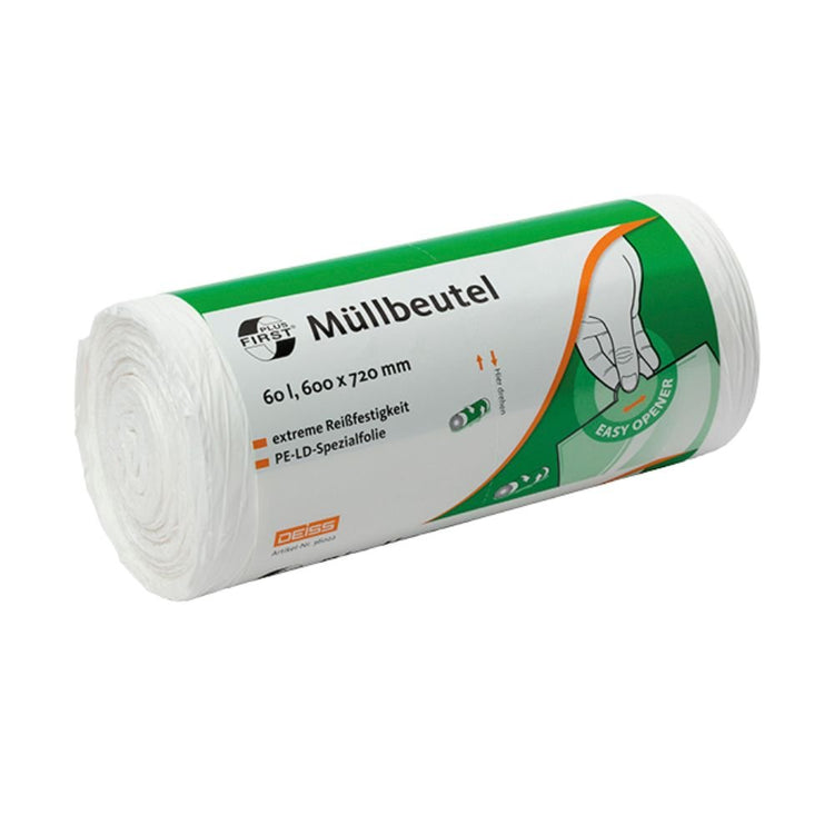 DEISS First Plus® Müllbeutel 60 Liter, Premium-LDPE, 36022
