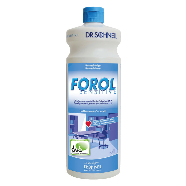 Dr. Schnell Forol Sensitive Universalreiniger, duft- und farbstofffrei, für Oberflächenreinigung | Flasche (1 l)